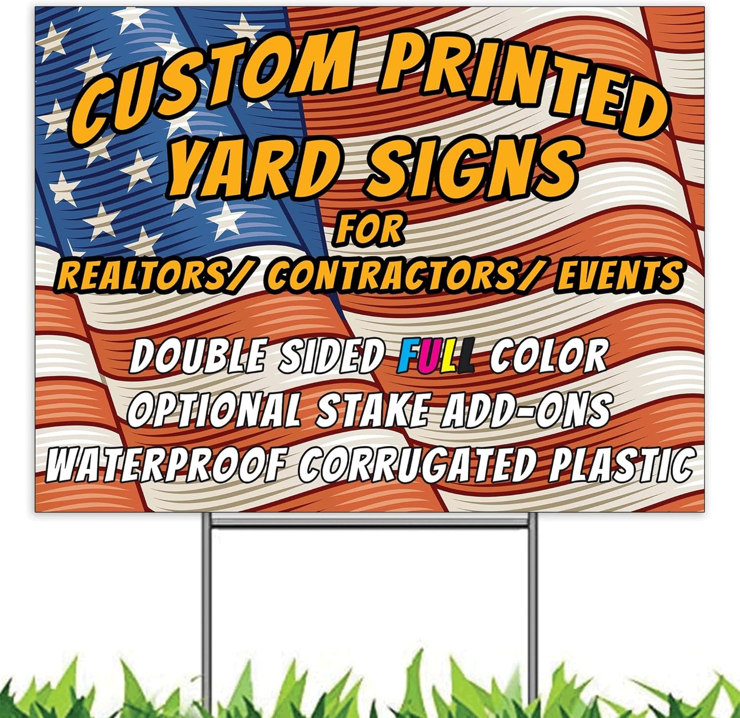 Skiennix Custom Yard Signs - Personalized Full Color Outdoor Signs with Stakes | Various Sizes Available