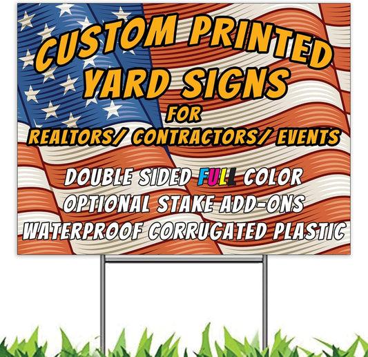 Skiennix Custom Yard Signs - Personalized Full Color Outdoor Signs with Stakes | Various Sizes Available
