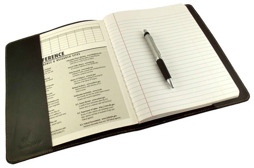 Rustic Ridge Refillable Leather Composition Notebook - Composition Notebook Cover - Leather Notebook Cover - Fits Moleskine XL 9.75" x 7.5" (Black)