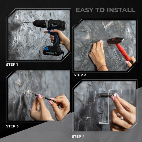 Gomos Acrylic Brochure Holder Wall Mount - Aesthetic Design, Optimized Shape, Pamphlet Holder Wall Mount - Perfect for Flyer Stand, Wall Brochure Holder - (Pack of 4)
