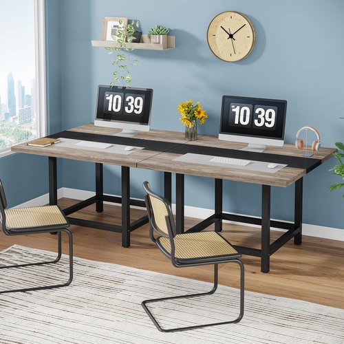 Tribesigns Small Conference Room Table for 4 People, Rustic Square 39.4L X 39.4W X 29.52H Inches Wood Computer Desk for Home Office, Conference Room,Small Space (Chair not Included)