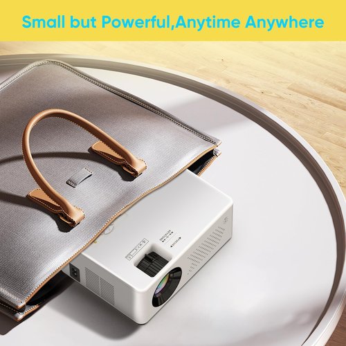 [2025 Built-in-Apps] PURSHE Smart Mini Projector with WIFI and Bluetooth, Full HD 1080P 4K Supported Portable Outdoor Movie Projector with Zoom, Home Cinema for Game/Phone/HDMI Devices (APP Version)