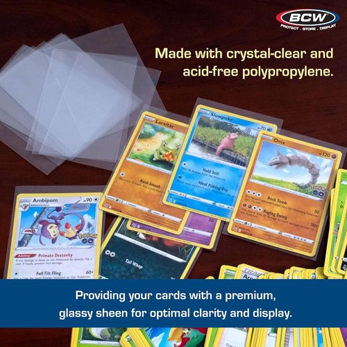 BCW Standard Card Sleeves - Crystal Clear, Acid-Free Protection - 2-5/8" x 3-5/8" | 100 Packs (10,000ct Total)