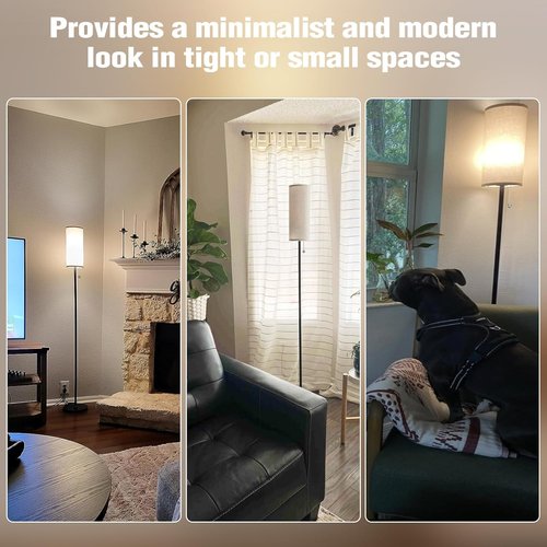 Ambimall 64'' Floor Lamp - Minimalist Design with Beige Shade & Pull Chain Switch for Living Room