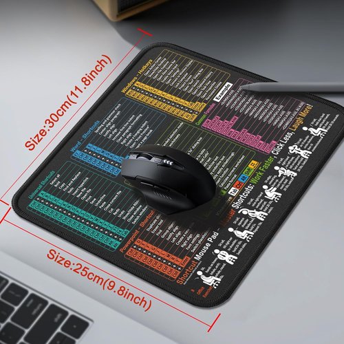Kinevolve Mouse Pad - Excel Cheat Sheet with Windows Shortcuts | 11.8"x9.8" Waterproof, Non-Slip Design