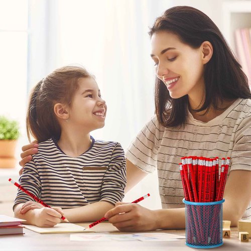 Fainne 300 Pcs Red Ribbon Week Pencils Bulk Red Ribbon Awareness Pencils for Students Teacher Drug Free Pencil with Erasers for Awareness Campaigns Supplies