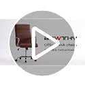 Bowthy Brown Leather Office Desk Chair - High Back Swivel Executive Chair with Adjustable Height & Armrests