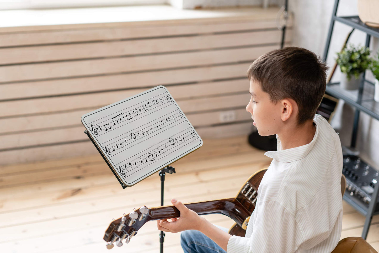 Scribbledo Dry Erase Music Staff White Boards 9" X 12 Inch Lapboard Double Sided Musical Notes whiteboard for Kids Students, Musicians and Home