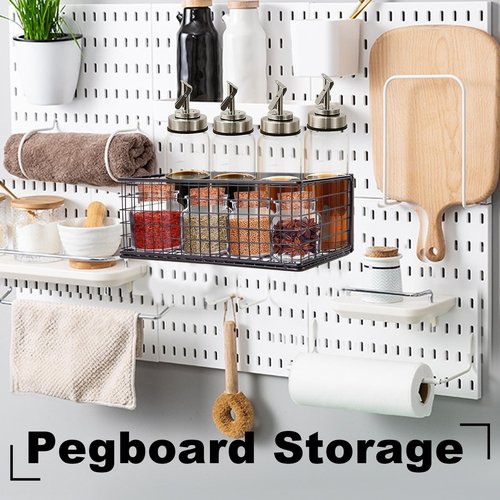 Ganydet Magnetic Basket, Magnetic Shelf for Fridge, Magnetic Spice Rack Wire Mesh Magnetic organizer Holder Accessories for Office Kitchen Classroom Storage, Black-High, 9.44" x 4" x 3.14"