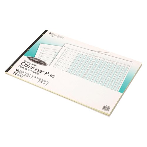 Wilson Jones Columnar Pad, ColumnWrite, 11" x 16-3/8 , 12 Columns, 50 Sheets per Pad (WG7212A), Green
