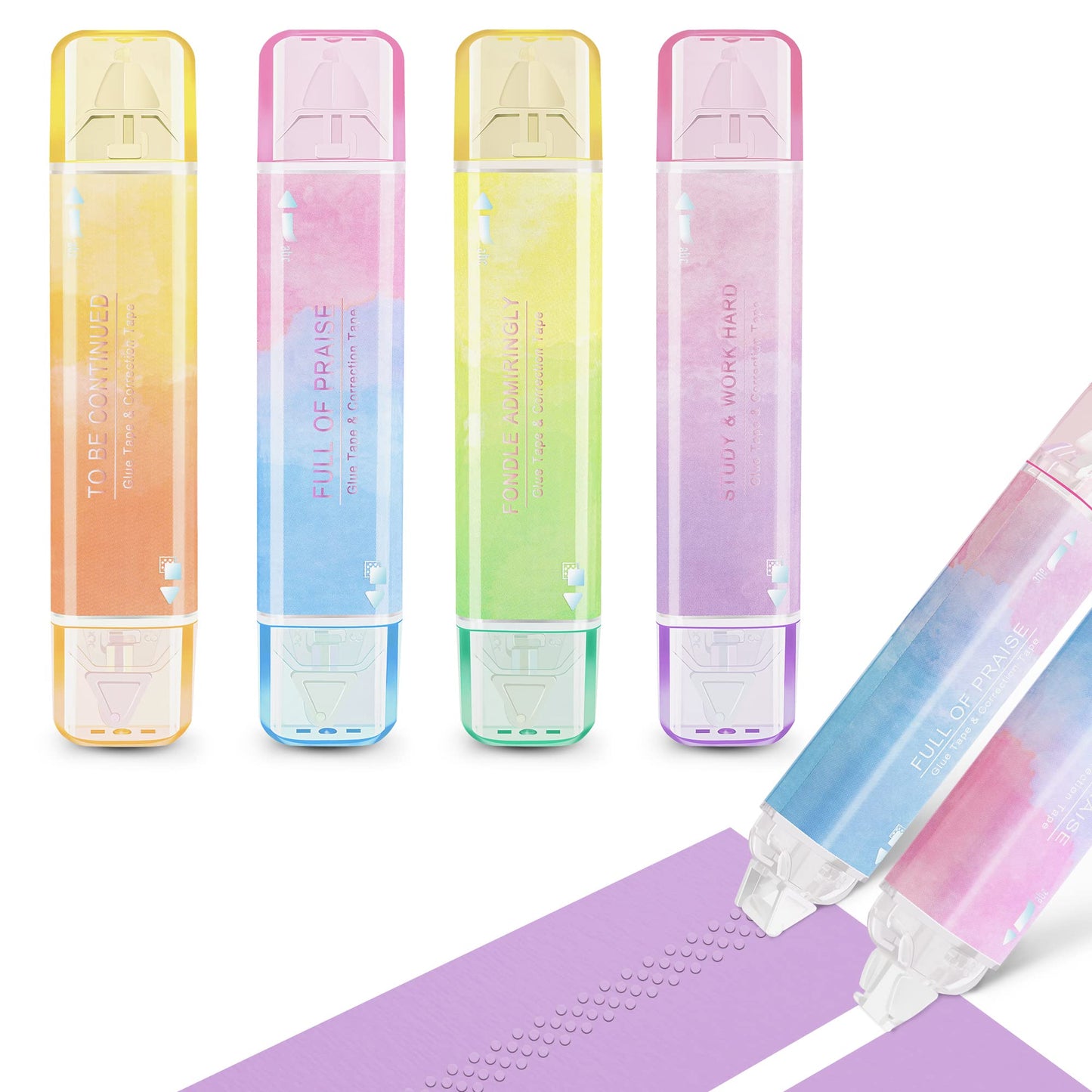 BITOSEE 2 in 1 Correction Tape and Double Sided Tape Roller, Cute Quick Dry Japan Correction Tape, with Permanent Scrapbook Adhesive Tape Dispenser, for School Office Supplies(SH-C)