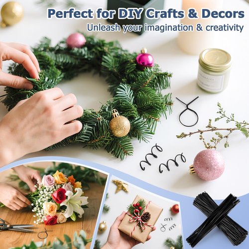 500 PCS Black Twist Ties - Reusable Plastic Coated Twist Tie for Plastic Bags, Outdoor & Indoor Use (300PCS Black Twist Ties)