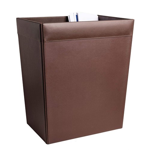 Dacasso A3432 32 Quart Waste Basket/Trash Can, 14.25 x 10.25 x 16.5, Brown