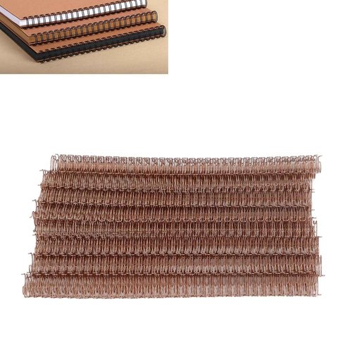 100Pcs Double Loop Wire Binding Spines, 100 Sheet Capacity 3:1 Pitch Binding Wire for Letter Size (Rose Gold)