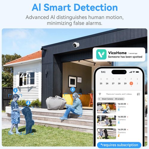 Thybro Magnetic Security Camera Wireless - 2K HD Video, AI Motion Detection, Battery Powered, Ease of Setup, 2-Way Audio,IR Color Night Vision, Waterproof, Outdoor & Indoor Surveillance