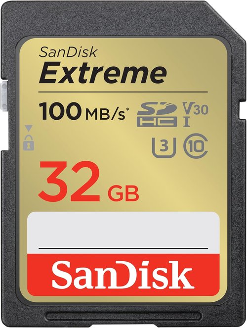 SanDisk 32GB Extreme SDHC UHS-I Memory Card - High-Speed 4K UHD Storage | C10, U3, V30