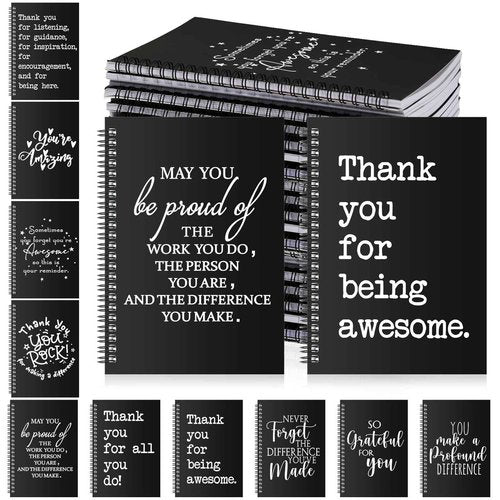Yeaqee 20 Pcs Thank You Gifts Bulk, Employee Appreciation Gifts, Inspirational Spiral Notebook/Journal for Women Men Office School Coworker Teacher Volunteer Present