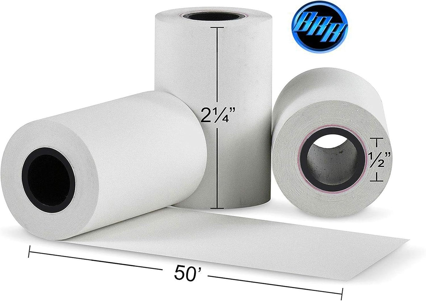 BuyRegisterRolls Thermal Paper Receipt Rolls - Premium 55 GSM | 2 1/4" x 50' | BPA Free for All Terminals