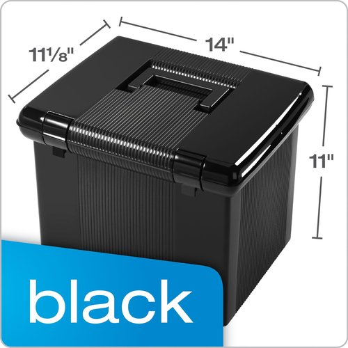 Pendaflex Portable File Boxes with File Rails and Hanging Folders (Black and Granite)