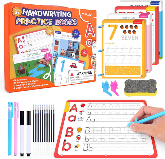 YPLUS Reusable Handwriting Practice Books for Kids 5-8 | Magic Writing Set - Ideal Montessori Learning Toy