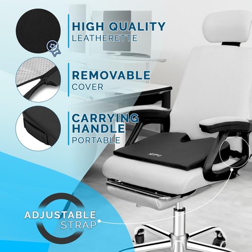 ComfiLife Office Chair Cushion & Car Seat Cushion Bundle – Seat Cushion for Office Chair – Seat Cushion for Car – Sciatica & Back Pain Relief (Black)