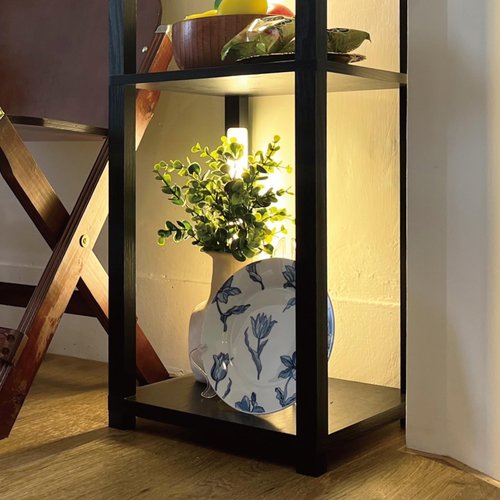 FENLO RGB Floor Lamp with Shelves - Full Color Temperature Control, Adjustable Brightness and Bright Long Lasting Integrated Lighting - Full Spectrum Color Changing Lights