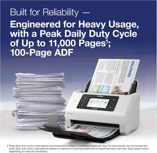 Epson DS-900WN Color Document Scanner - High-Speed Wireless with Duplex Scanning & 100-Page ADF