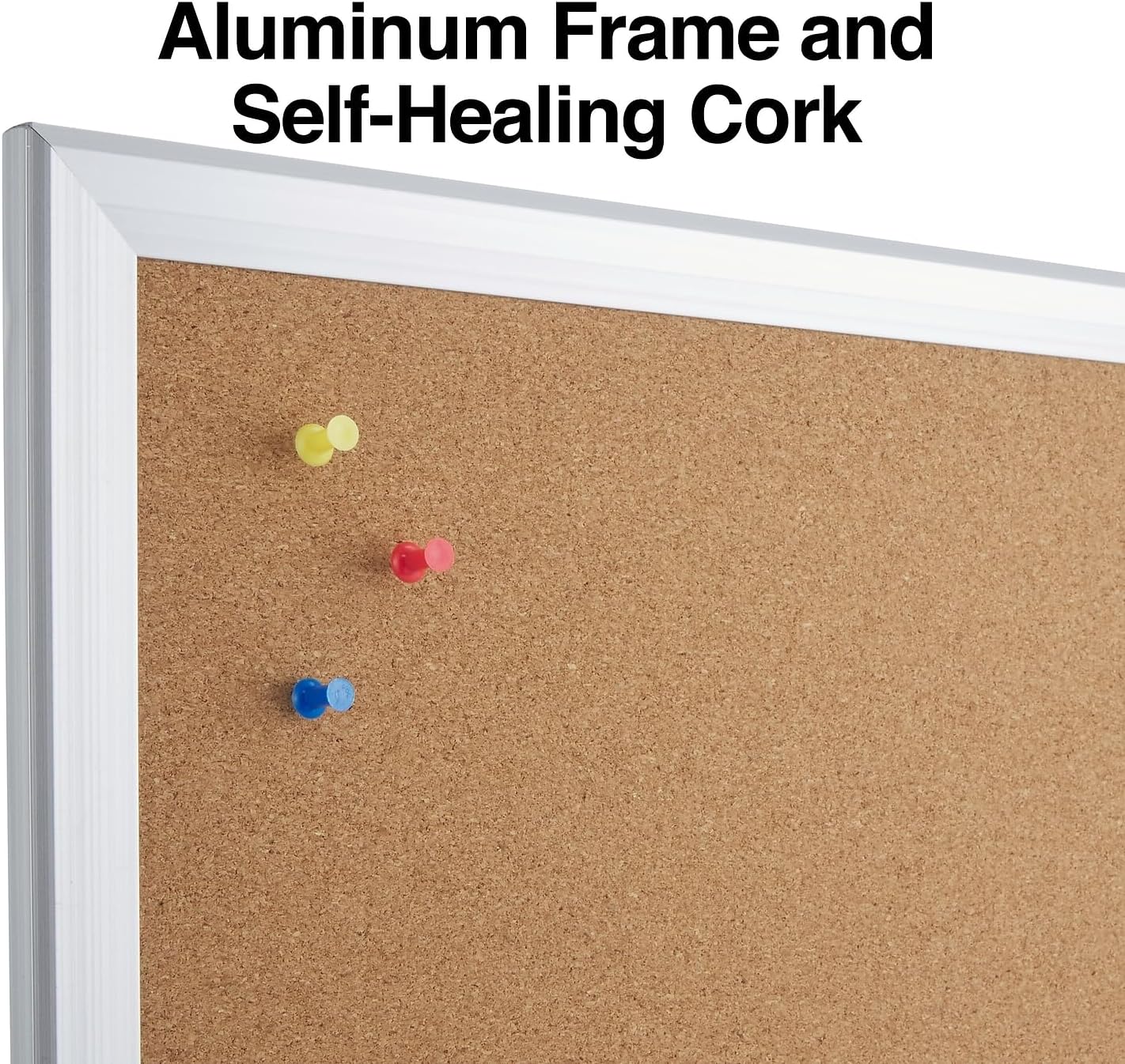 Staples Cork Bulletin Board - Self-Healing Design with Aluminum Frame | 3 x 2 Ft for Home, Office, Classroom