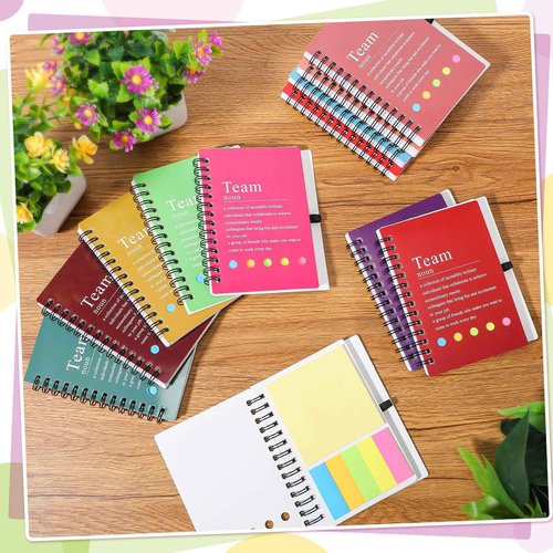 Feifeiya 24 Pcs Team Appreciation Gifts Bulk for Employee Inspirational Spiral Notebooks with Sticky Notes Inspirational Team Notepads for Teacher Nurse Coworker Staff Volunteer Gifts(Bright Color)