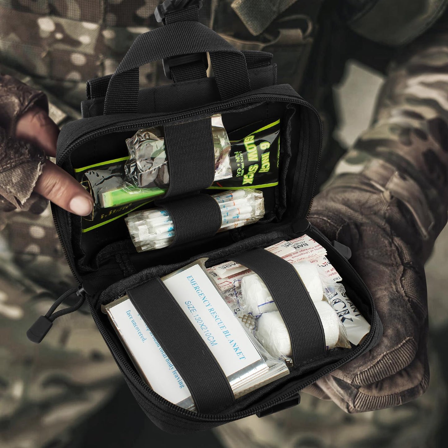 ZZY Tactical EMT Pouch, Upgrade IFAK Tear-Away First Aid Kit Tactical Small Belt First Aid Pouch Molle Medical Pouches for Travel, Outdoor Hiking, Hunting