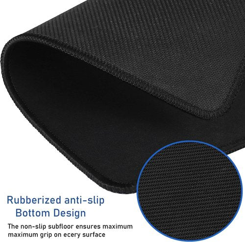 Large Gaming Mouse Pad by [Brand Name] - Durable Non-Slip Rubber Base, Waterproof | 31.5x15.7 Inches - Black