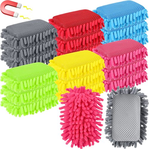 Sherr 18 Pcs Microfiber Shag Magnetic Dry Erase Erasers Washable School Whiteboard Eraser Bulk Colorful White Board Eraser for Chalk Markers Home Classroom Office (Multicolor)