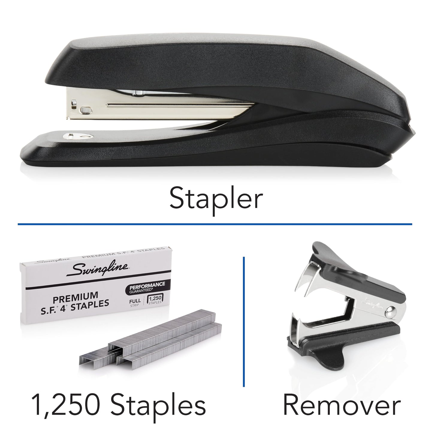 Swingline Stapler Value Pack, 20 Sheet Capacity, Jam Free, includes Stapler, 1250 Staples and Staple Remover, Black (54567)