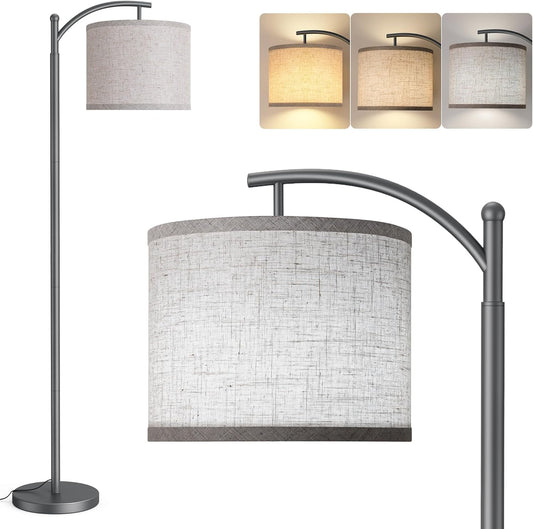 Skiennix Floor Lamp - Tall Industrial Design with 3 Color Temperatures | Beige Lampshade Included