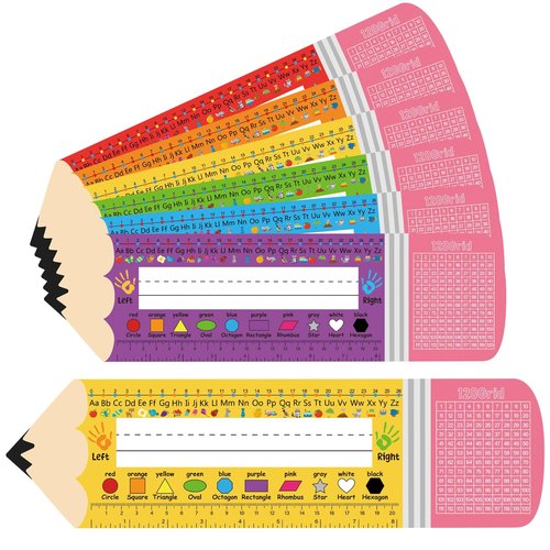 48 Pcs Name Plate for Desk Students Name Tags for Classroom Colorful Pencil Teacher Reference Nameplate with Numbers and Alphabet for Preschool Kindergarden 1st 2nd 3rd Grade