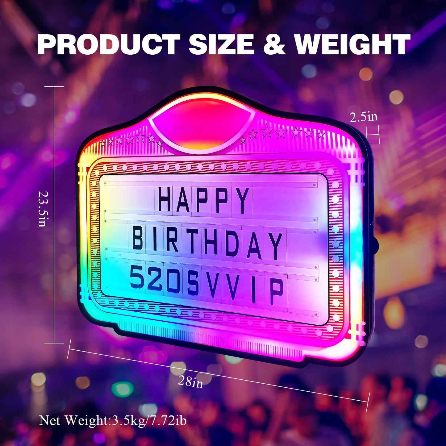 DOUBE INITIA LED VIP Club Bottle Service Sign - Acrylic Lightweight Handheld Bottle Girl Sign with Interchangeable Letters & Numbers (4 Sets Letters, 2 Sets Numbers) for Bar Parties