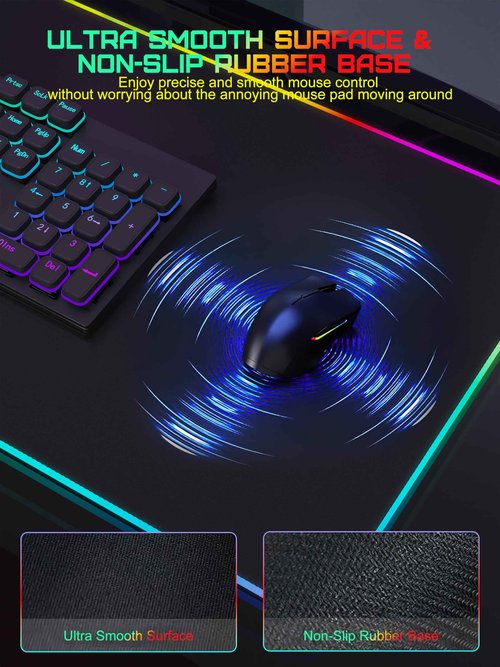 TopMade Mouse Pad with Wireless Charging, 31.5" x 15.75" Large Desk Mat RGB Gaming Mousepad, LED Desk Pad Keyboard Pad, Waterproof Desk Pad (Includes 20W PD Power Adapter & 6.56ft Woven Cable)