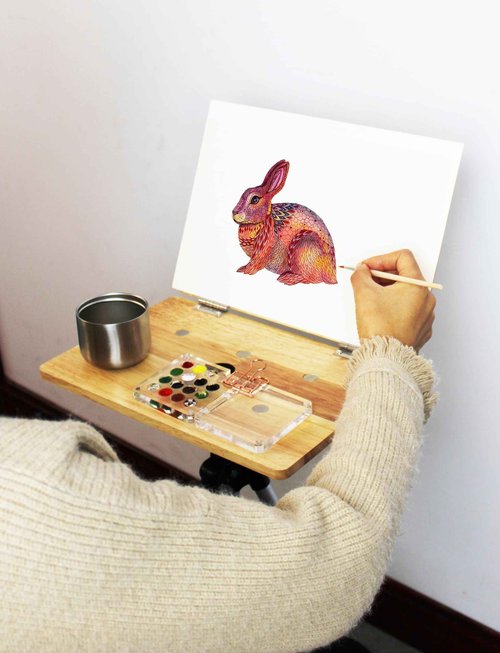 Magnetic Sketch Easel Plein air Easel Plein air watercolorist (Easel and Paint)