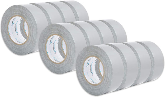 Blue Summit Supplies Duct Tape - 12 Pack, Tear by Hand Design, Silver, 7.3mil Thickness, 60 Yards Each