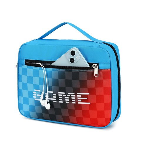 Octsky Boys Bible Cover, Carrying Book Case Church Bag Bible Protective with Handle and Zippered Pocket, Game Blue