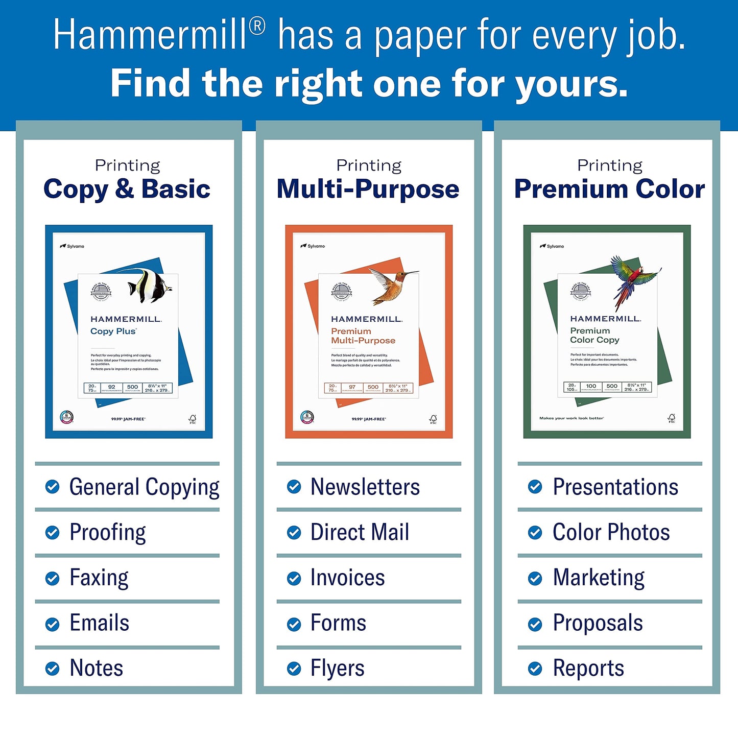Hammermill Printer Paper, 20 lb Copy Plus, 8.5 x 11-5 Ream (2,500 Sheets) - 92 Bright