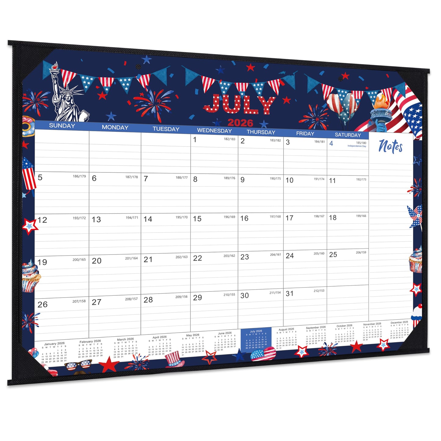 2026-2027 Desk Calendar - Large Desk Calendar 2026-2027, Jul.2026 - Jun.2027, 22" x 17", 12 Months Desktop Calendar with Corner Protectors, Desk Pad, Large Ruled Blocks - 12 Different Themes