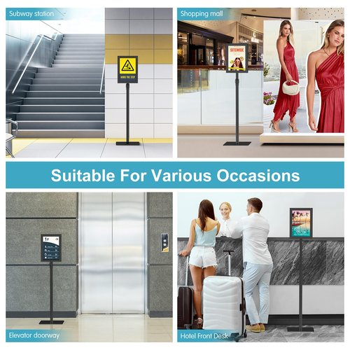 Relx Adjustable Outdoor Sign Holder Stand for Display - Floor Sign Stand with Base for Business Retail Events 8.5x11 inches
