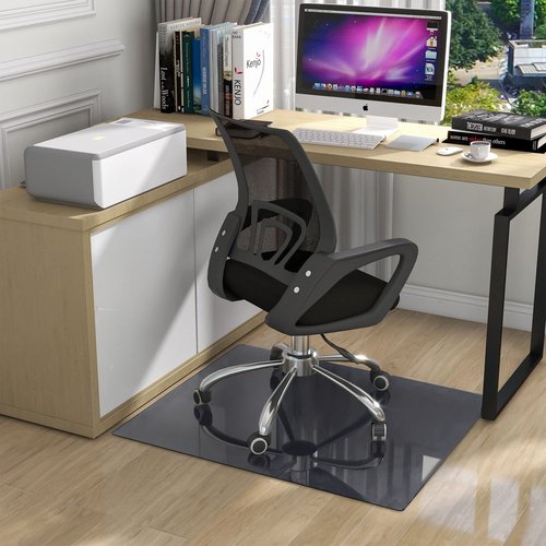 Natsukage Glass Chair Mat 36" x 36" 1/4" Thick Tempered Glass Office Chair Mats Desk Chair Mat for Carpet or Hardwood Floor Computer Chair Mat Floor Protector(Grey) (A-GE10013-NAT-USAM022)