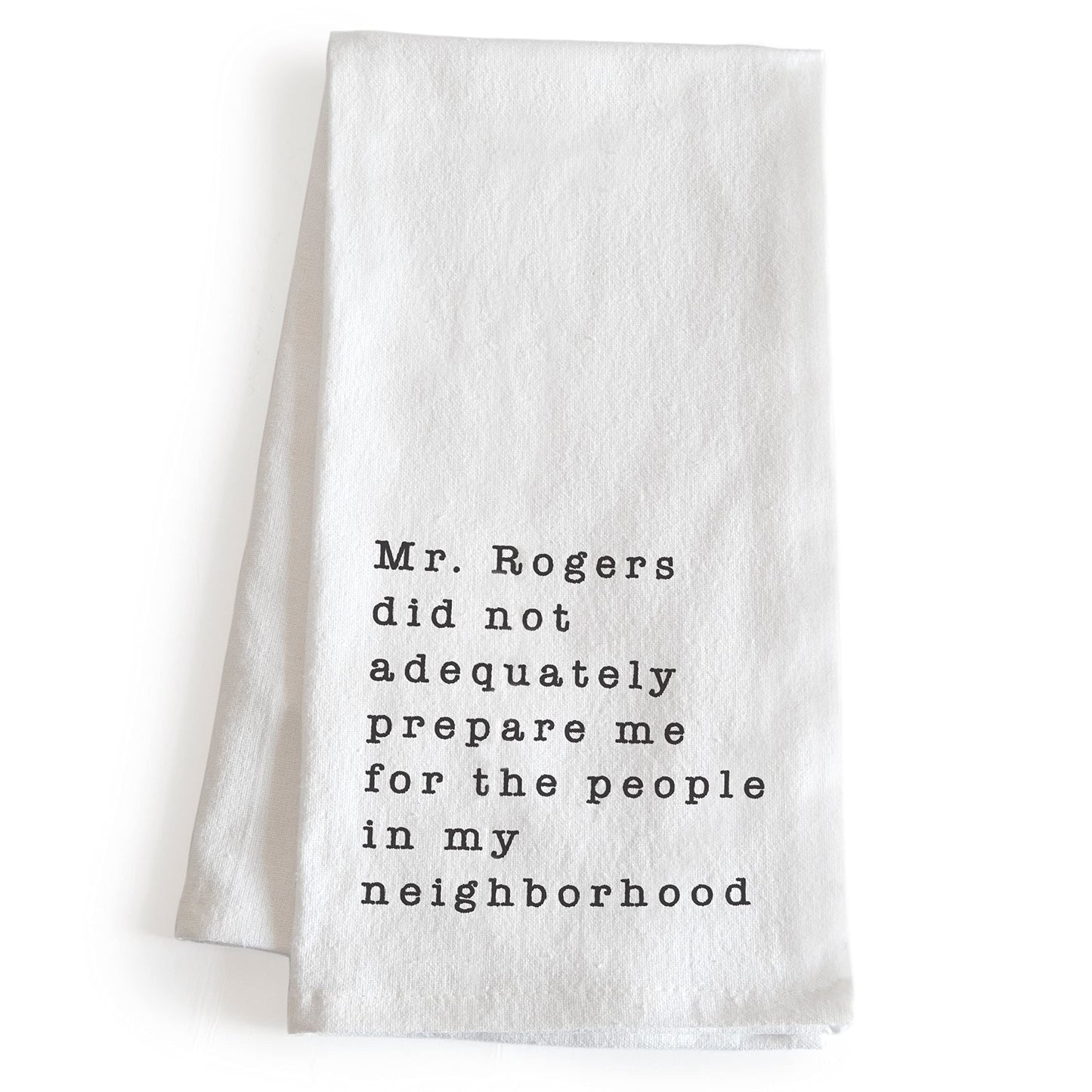 MAINEVENT Mr Rogers Dish Towel 18x24 Inch, Funny Kitchen Tea Towel Neighborhood Friends Adult Humor Decor, Women Hostess Gift