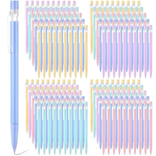 Fuyoooo 200 Pcs 0.7mm Mechanical Pencils with Eraser Bulk, Colorful Mechanical Pencil 0.7mm for Office Classroom Back to School Supplies School Student Writing Drawing Sketching(Multicolor)