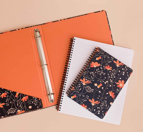 Steel Mill & Co Cute Rose Floral 11" x 9.5" Large Spiral Notebook with Durable Hardcover and 160 Lined Pages Bundle with Floral Vines Large Spiral Notebook