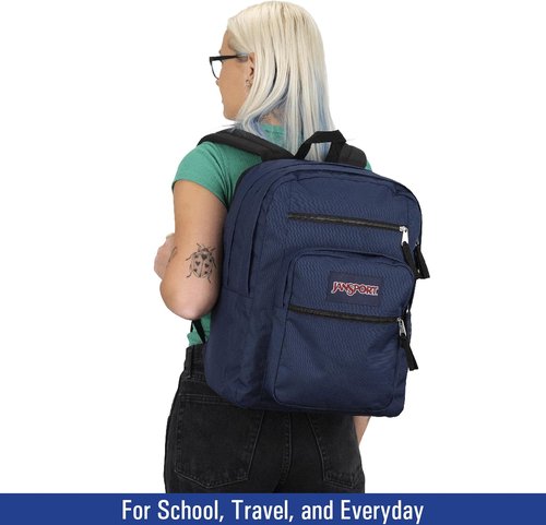 JanSport NCAA Connecticut Huskies Backpack - Big Student Bag with Padded 15-Inch Laptop Sleeve & Bottle Pocket | Navy