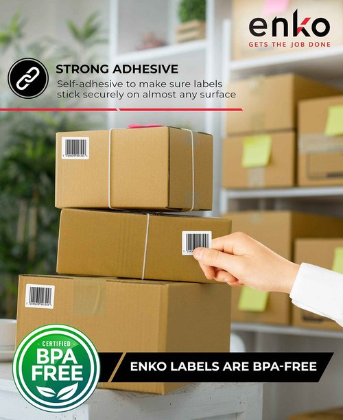 enKo (6 Rolls, 2,700 Labels) 4 x 6 Direct Thermal Address & Shipping Labels Compatible for Zebra 2844 ZP-450 ZP-500 ZP-505, Rollo, Eltron, Neatoscan