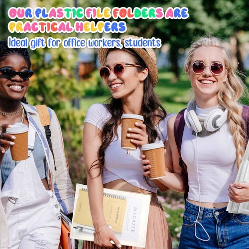 Zhehao 200 Pack Clear Envelopes A4 Plastic Folder with Snap Closure Button Bulk Letter Size Poly Document File Folder Pouch Organizer for Office Home, Transparent